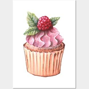 Raspberry Cupcake Posters and Art
